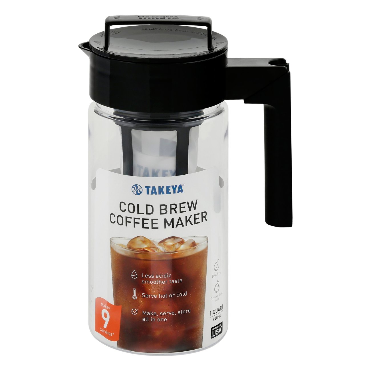 Takeya Cold Brew Iced Coffee Maker 1-Quart 2 Pack BHBUSAZIN027929 Black 