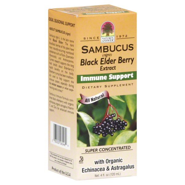 Natures Answer Sambucus Black Elder Berry Immune Support Liquid, 4 oz