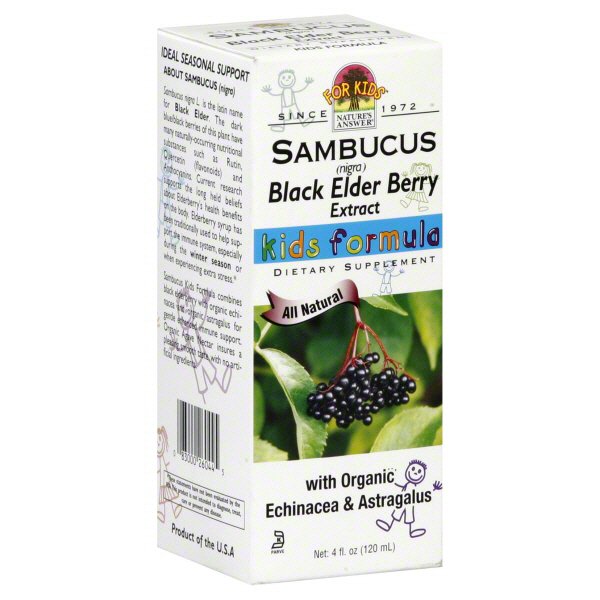 Natures Answer Sambucas Black Elder Berry Kids Formula Liquid, 4 oz