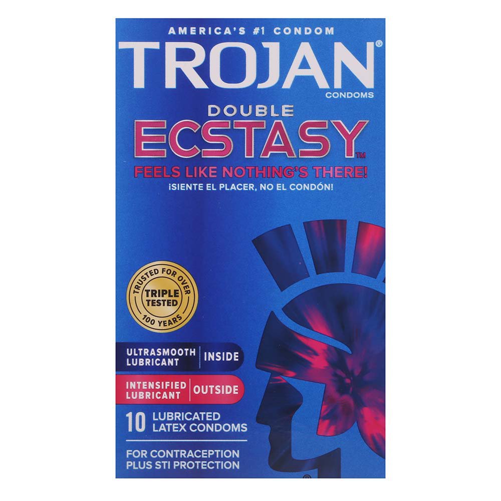 Trojan Double Ecstasy Lubricated Condoms Shop Condoms And Contraception