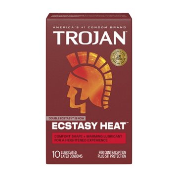 Trojan Double Ecstasy Lubricated Condoms, 10 ct