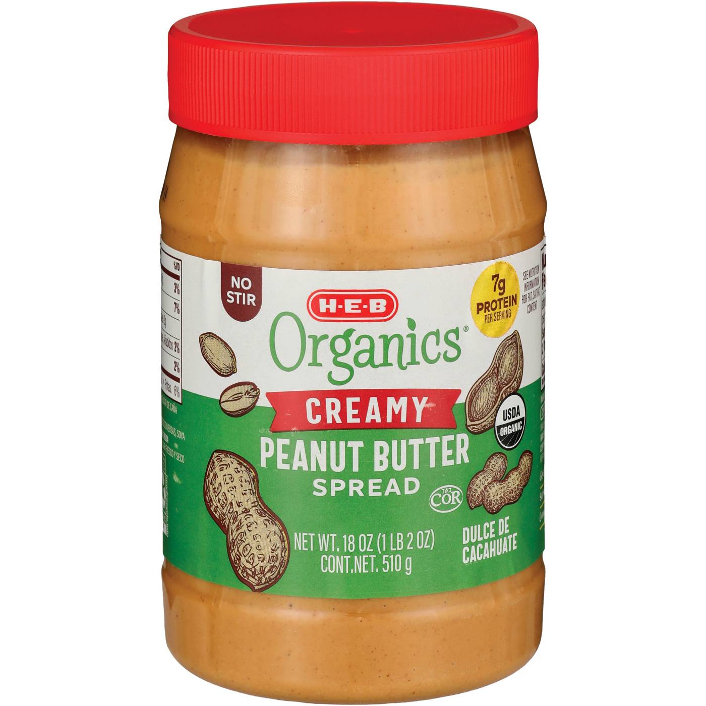 H-E-B Organics Peanut Butter Spread - Creamy; image 2 of 2
