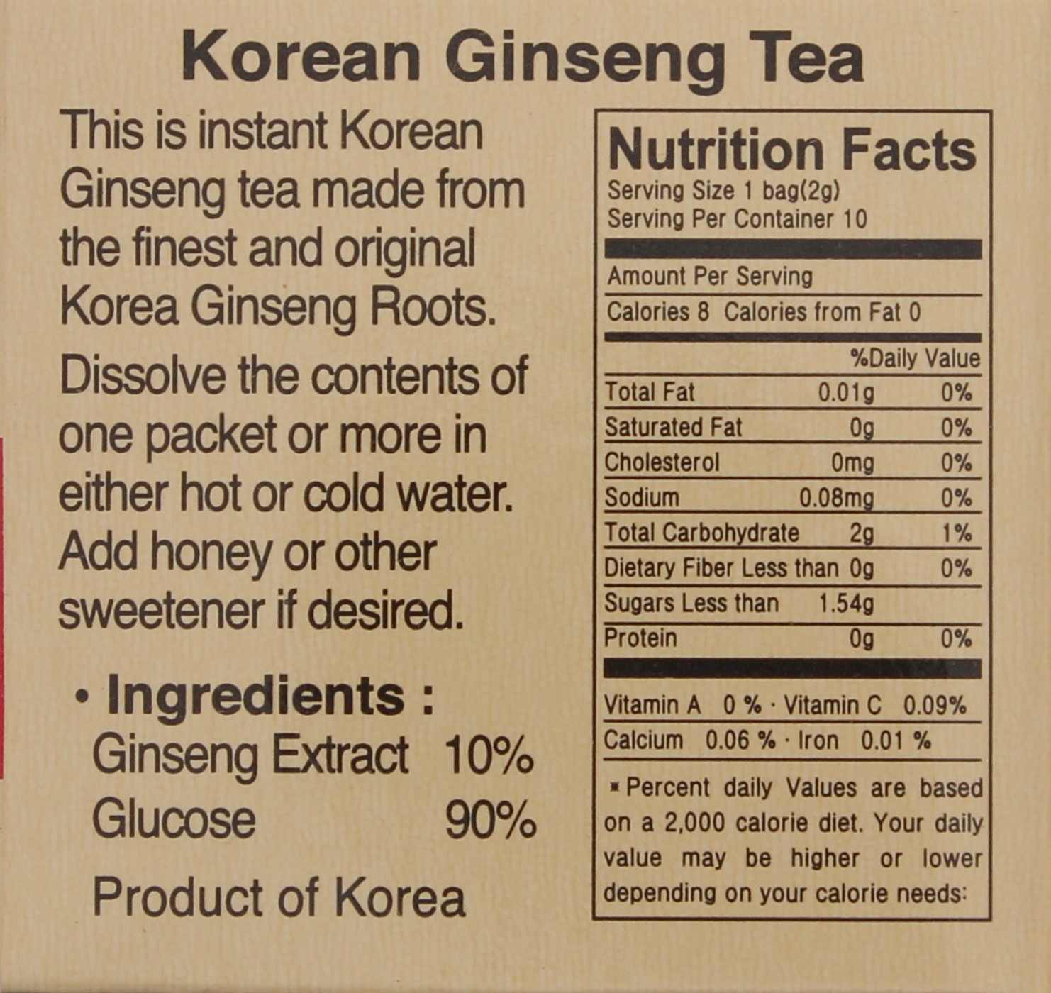 Korean Ginseng Tea; image 2 of 2