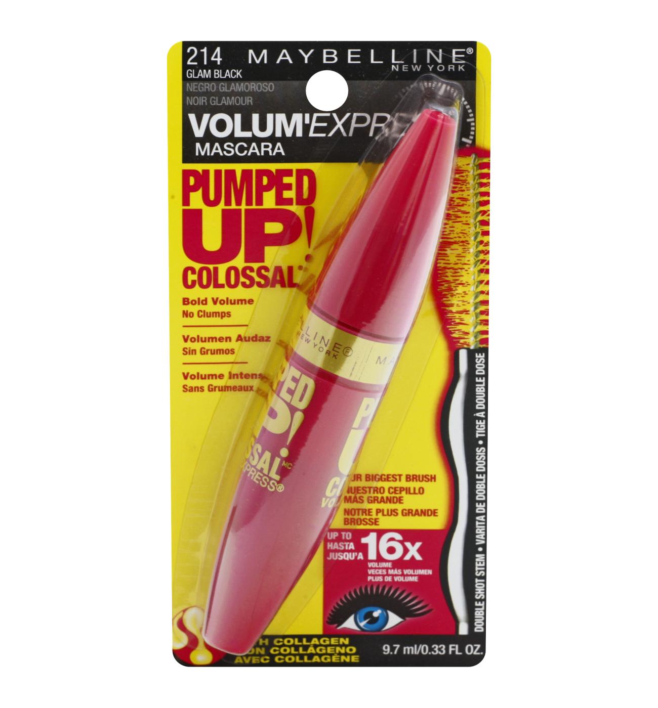 Maybelline Volum' Express Pumped Up! Colossal Washable Mascara Glam Black; image 1 of 2