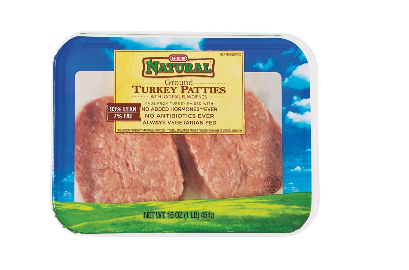 HEB Natural Ground Turkey Patties 93 Lean 7 Fat Shop Meat at HEB