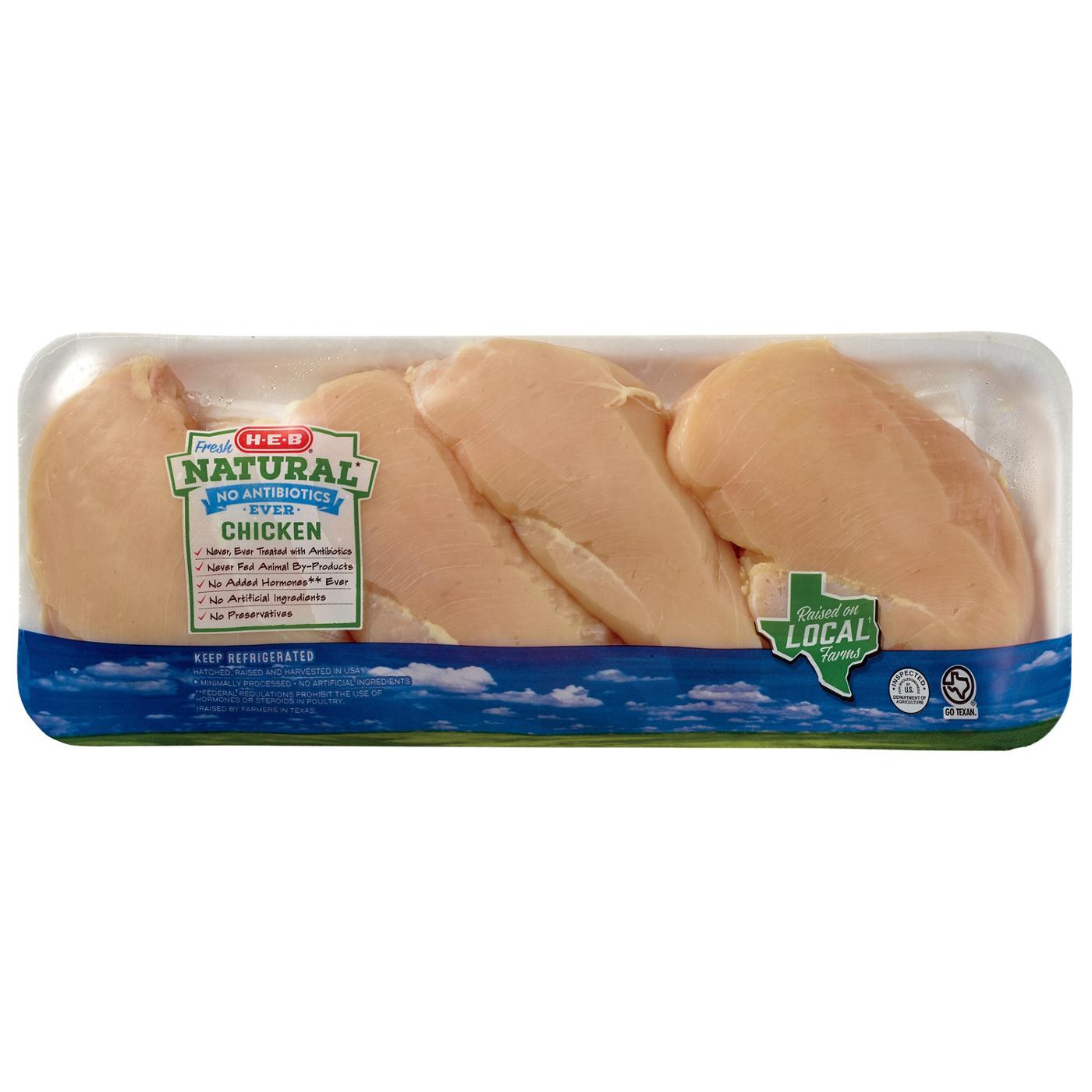 H-E-B Natural Boneless Chicken Breasts; image 1 of 4