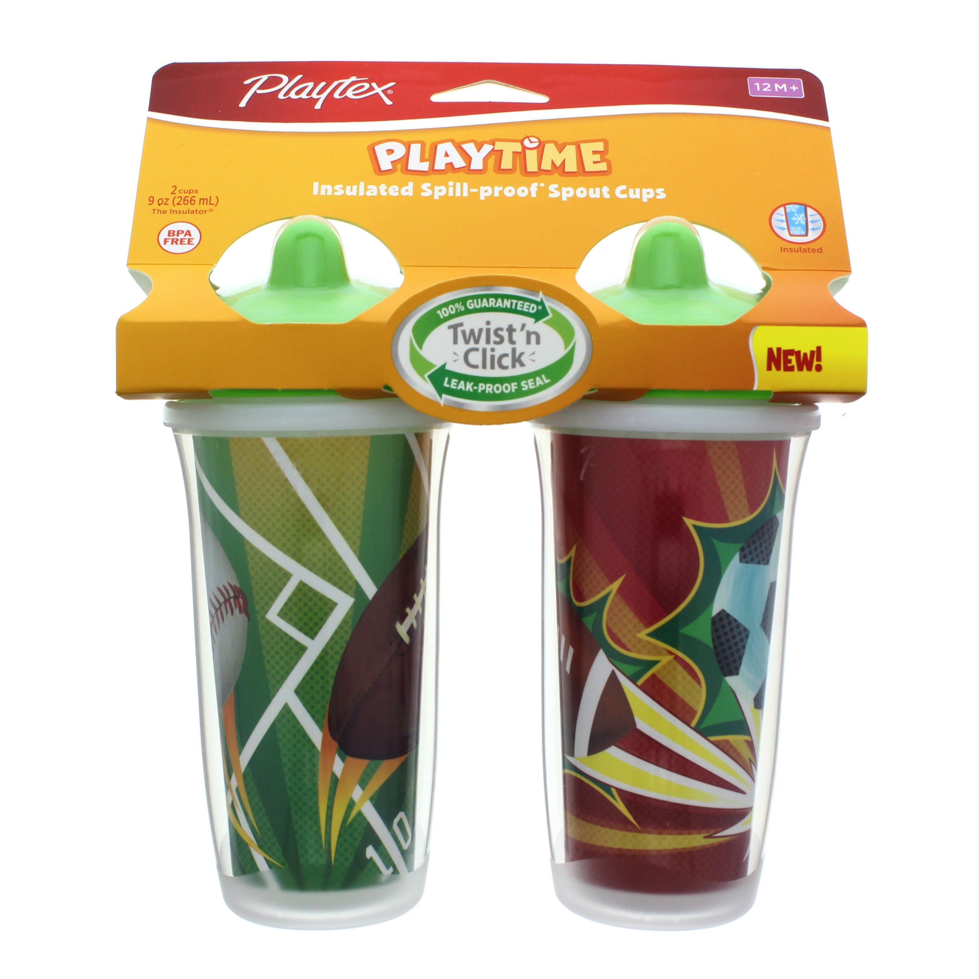 Playtex PlayTime 9 OZ Insulated Spill-Proof Cups, Assorted Colors