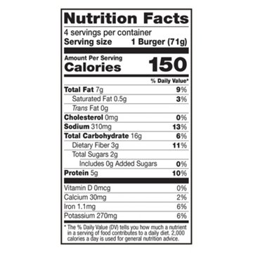 Dr. Praeger's Black Bean Quinoa Veggie Burgers, 4 ct