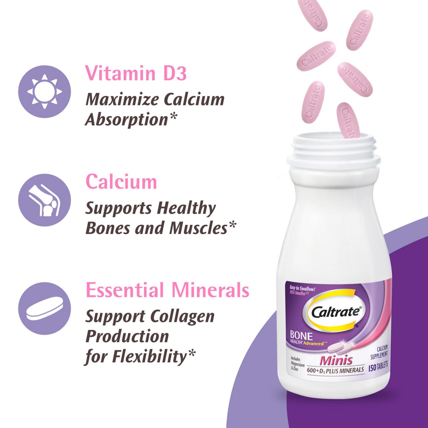 Caltrate 600+D3 Plus Minerals Minis Calcium Supplements; image 5 of 5