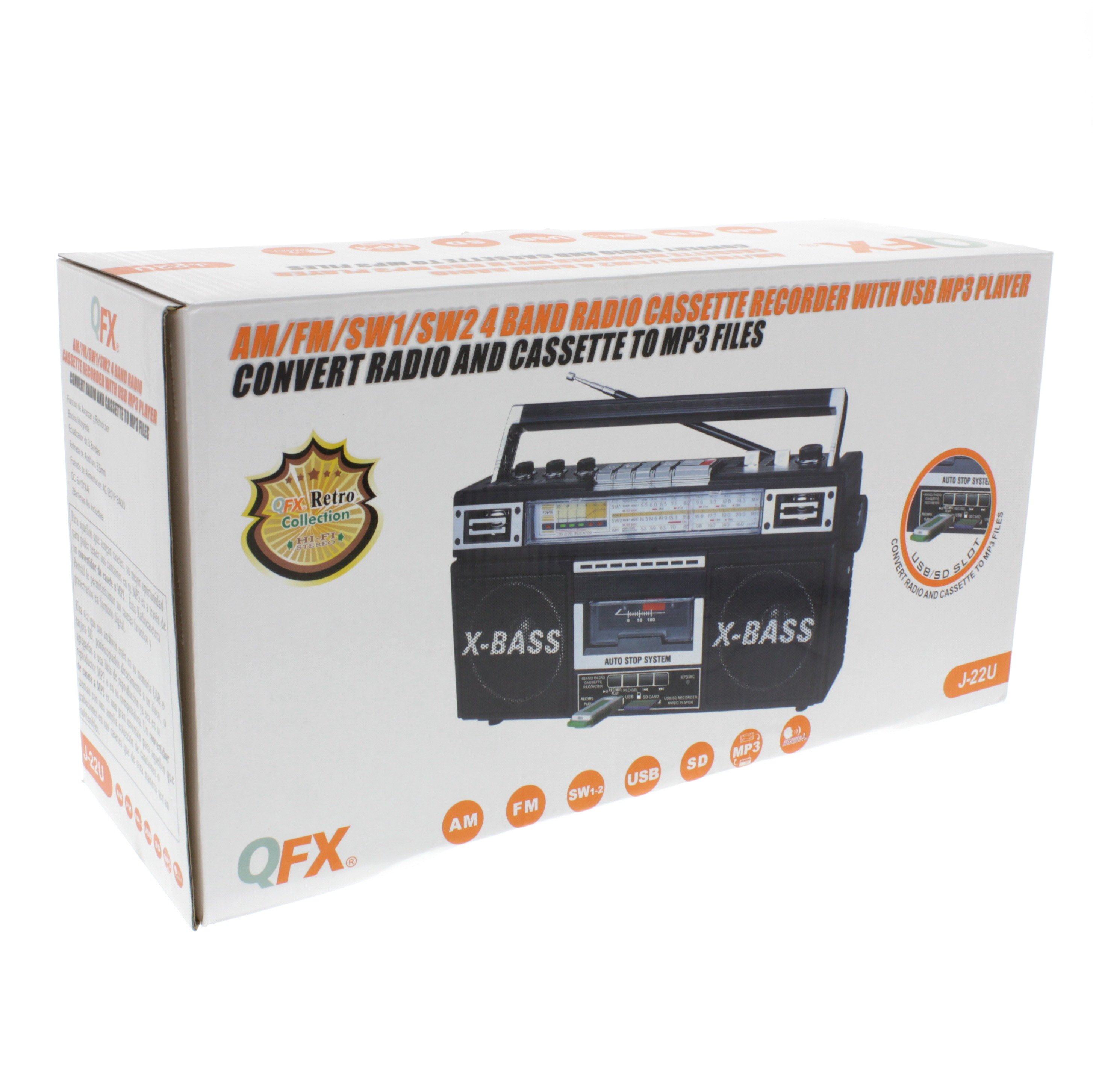 4 Band Radio & Cassette Player + Cassette-MP3 Converter