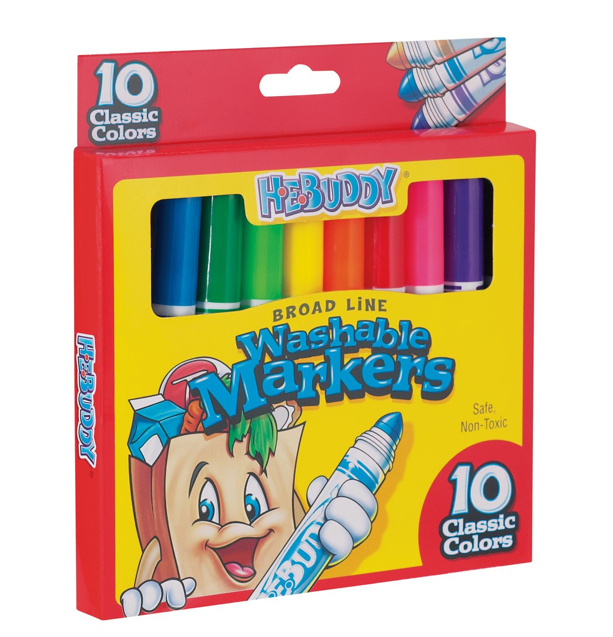 H-E-Buddy Broad Line Washable Markers - Classic Colors - Shop School ...