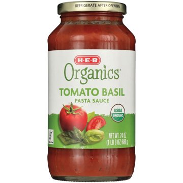 H-E-B Organics Tomato Basil Pasta Sauce, 24 oz