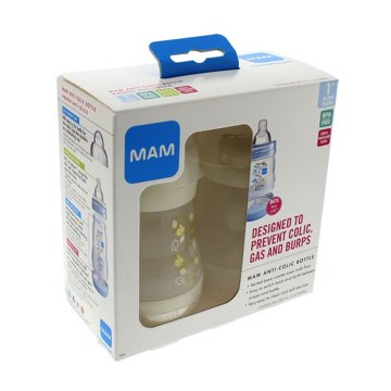 MAM Anti-Colic 5 OZ Bottles, Assorted Colors, 2 ct