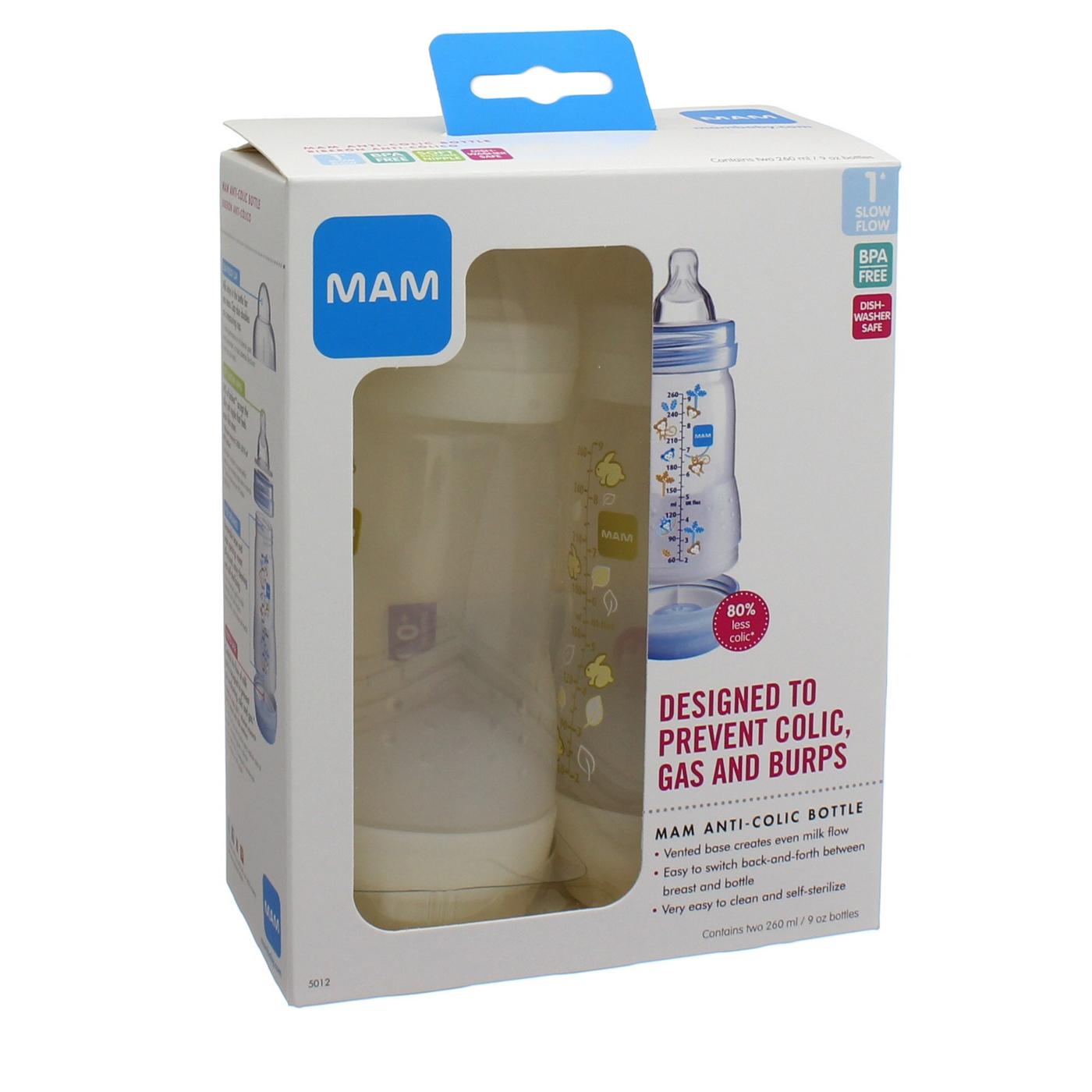 MAM Easy Start Matte Anti-Colic Baby Bottles 9 oz (2 Count) Medium