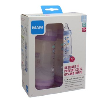 MAM Anti-Colic, Assorted Colors, 9 oz Bottles, 2 ct