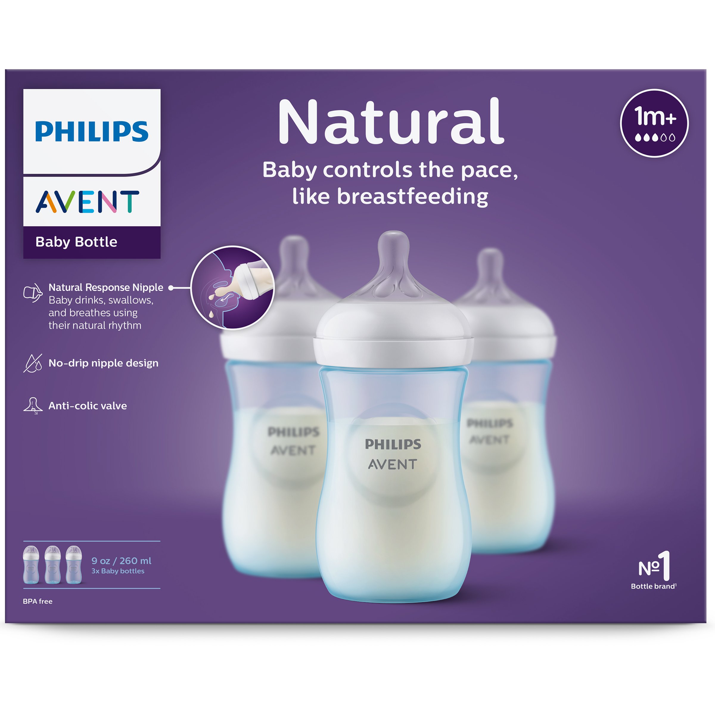 ga verder boksen politicus Avent Natural Feeding 1M+ 9 oz Bottles - Shop Feeding at H-E-B