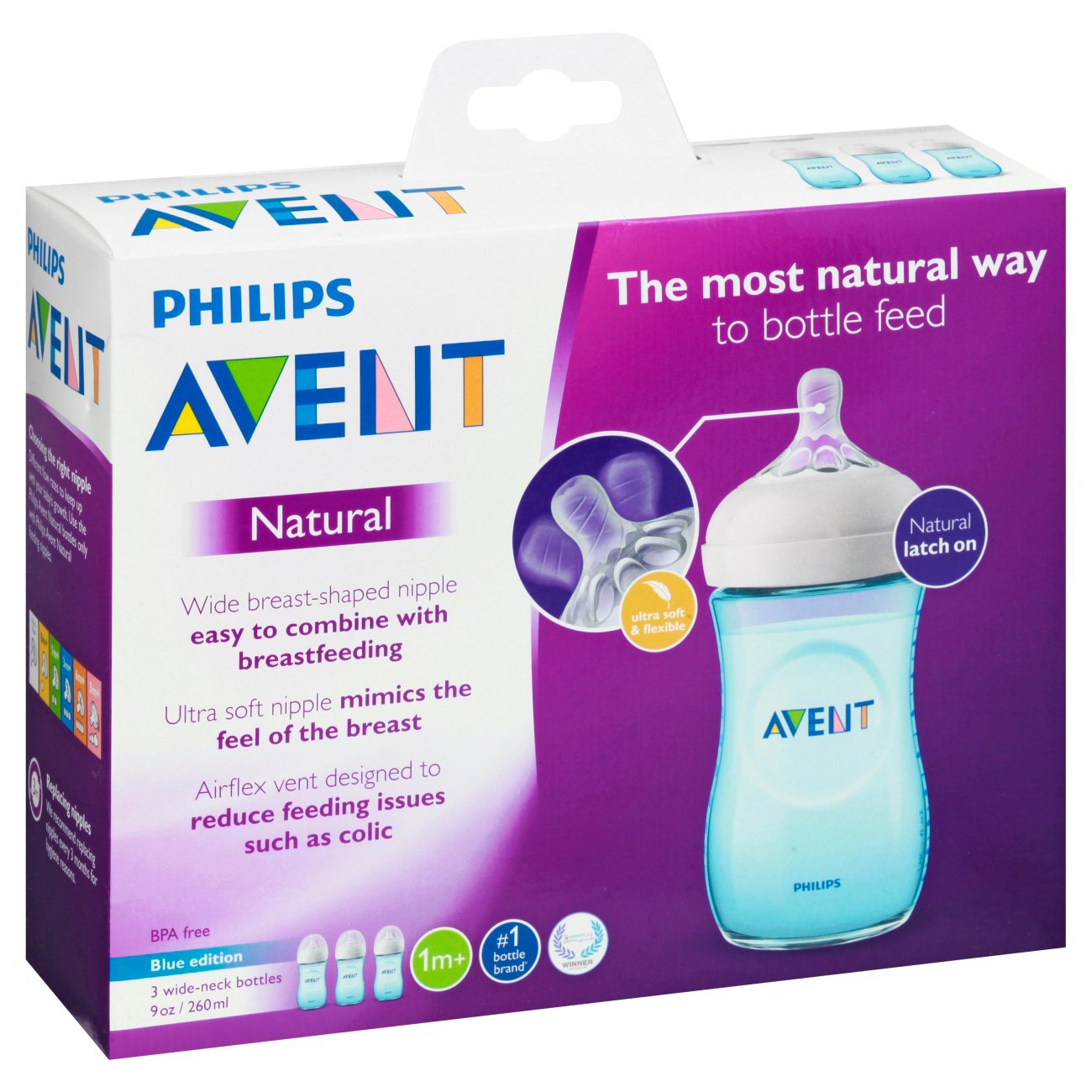Avent Natural Feeding 1M+ 9 oz Bottles