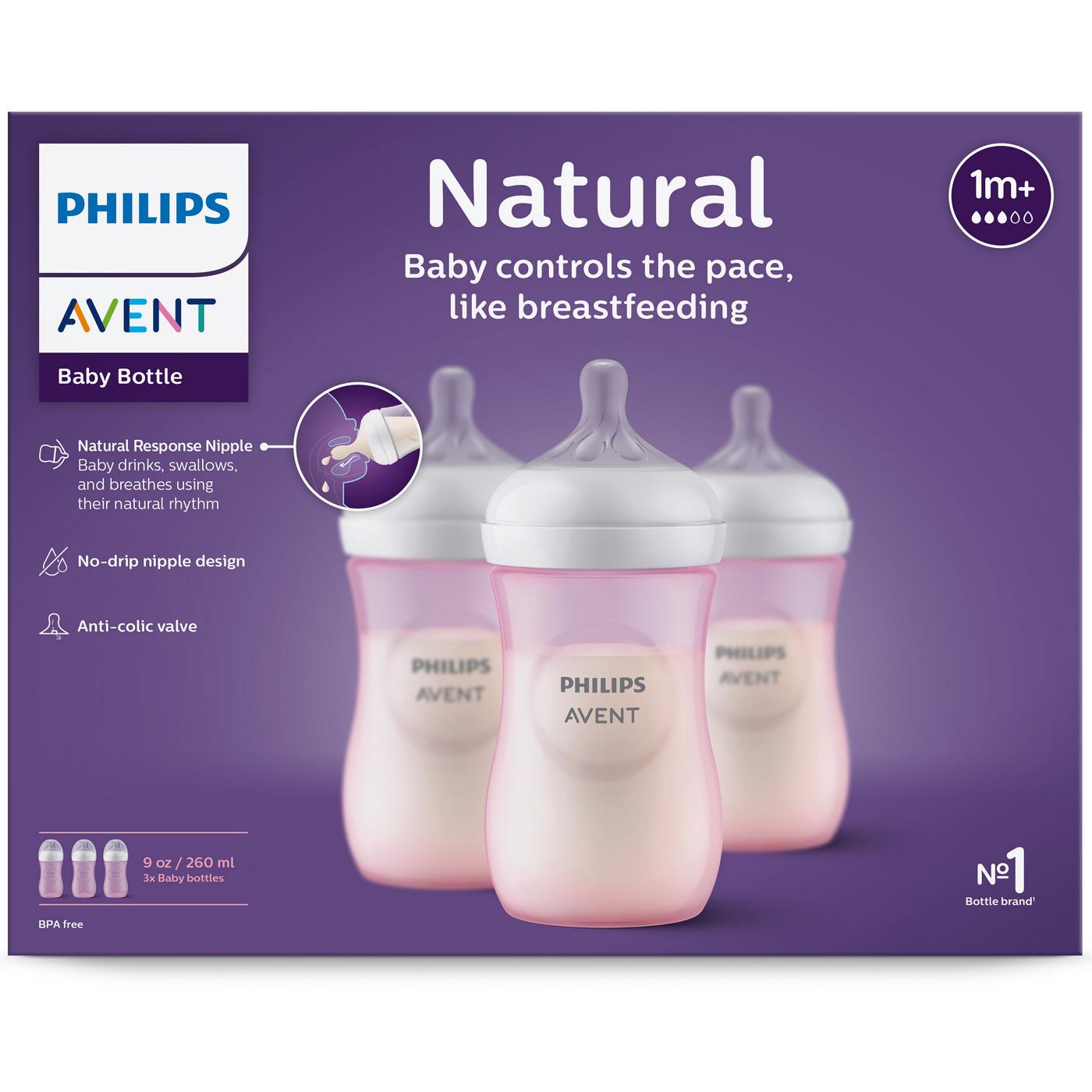 Avent Natural Feeding 1M+ 9 oz Bottles; image 1 of 5