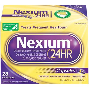 Nexium 24HR Acid Reducer Heartburn Relief Capsules for All-Day and All-Night Protection from Frequent Heartburn with Esomeprazole Magnesium