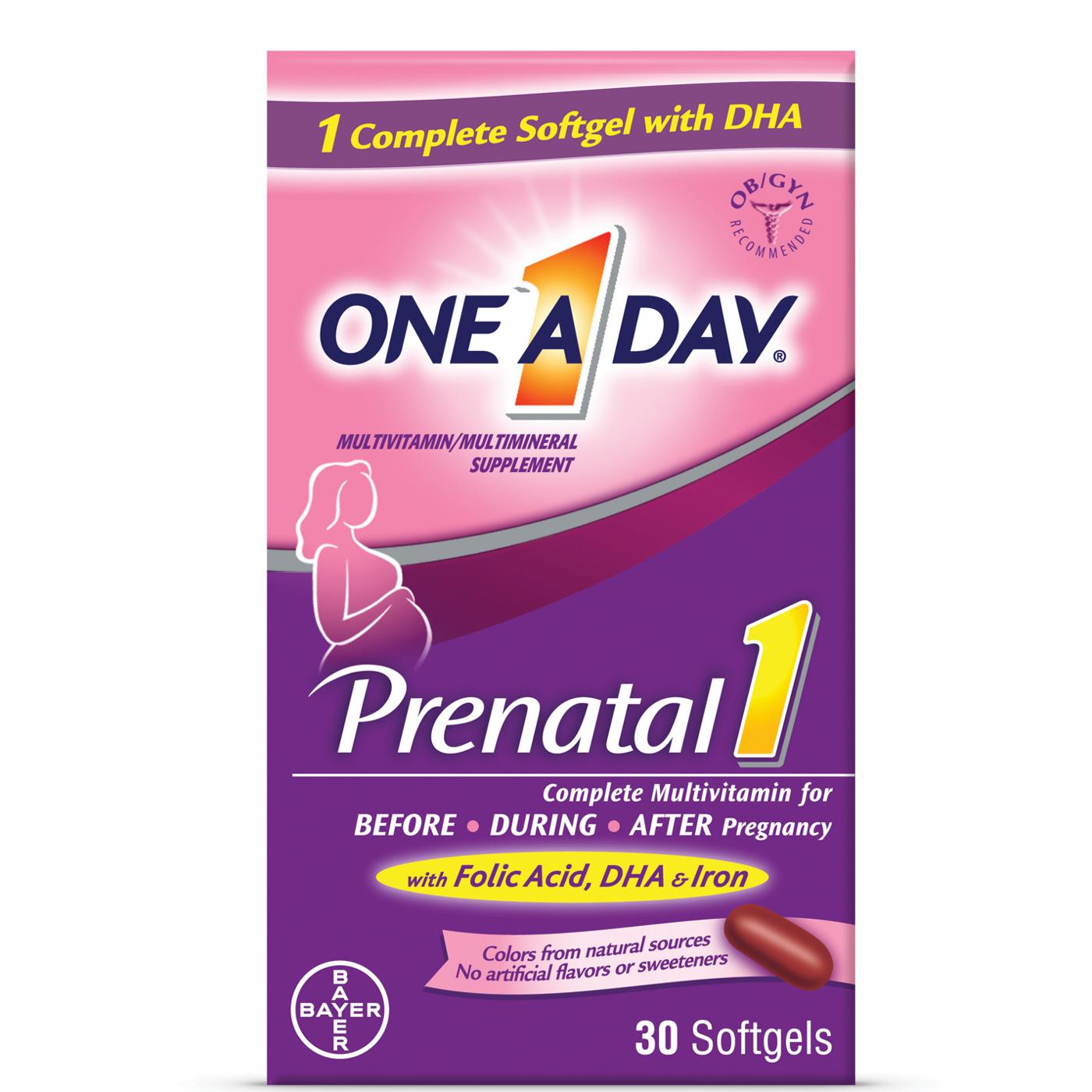 One A Day Prenatal 1 Complete Multivitamin Softgels; image 1 of 7