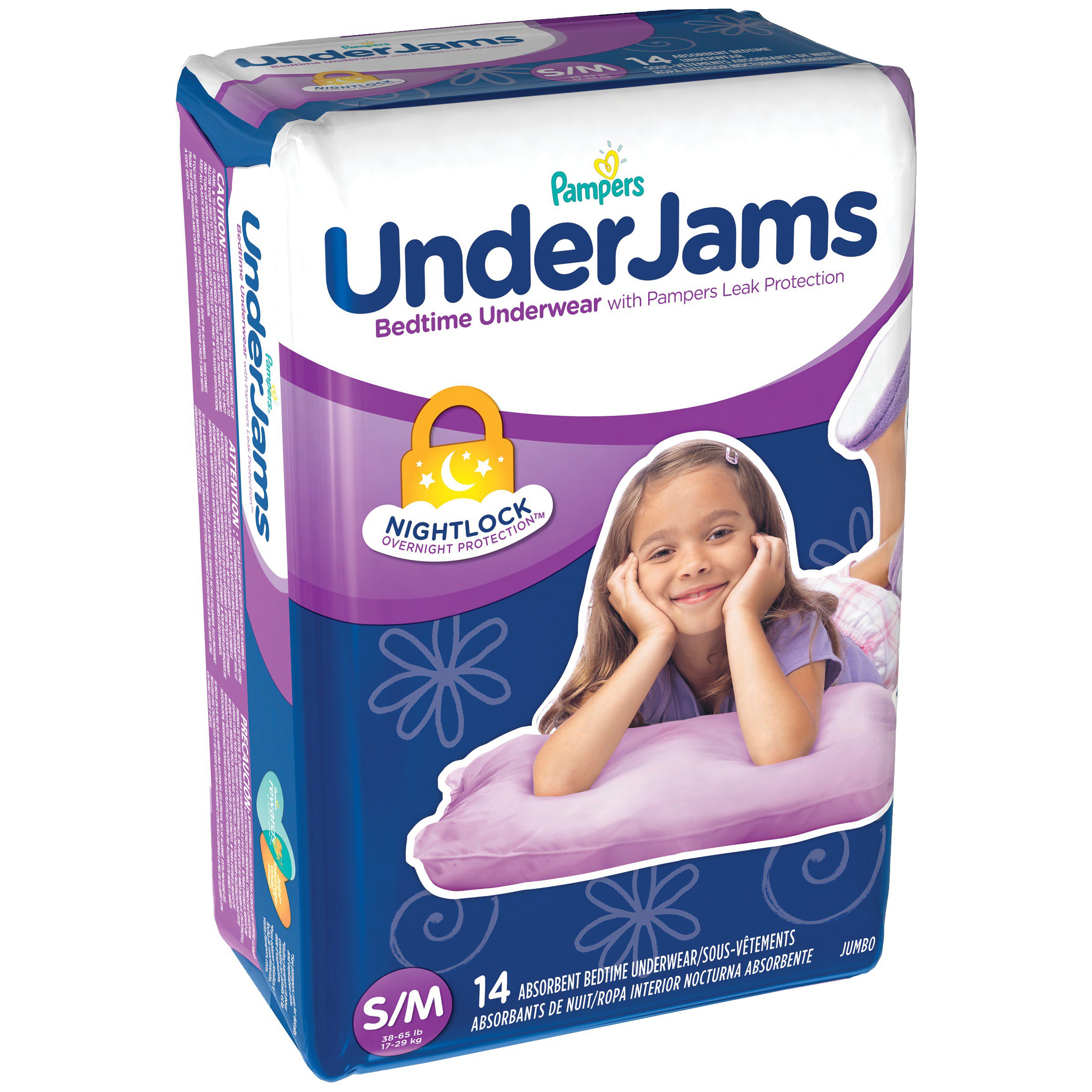 Pampers Underjams Bedtime Underwear Girls 14 Ct Shop Training Pants At H E B