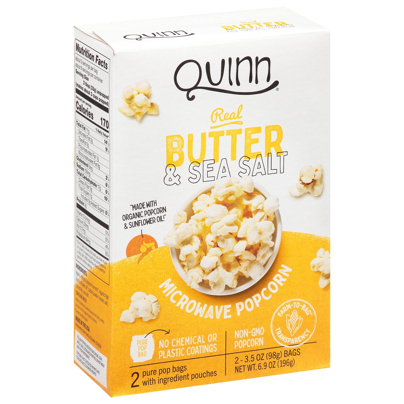 Quinn Butter & Sea Salt Popcorn - Shop Popcorn at H-E-B