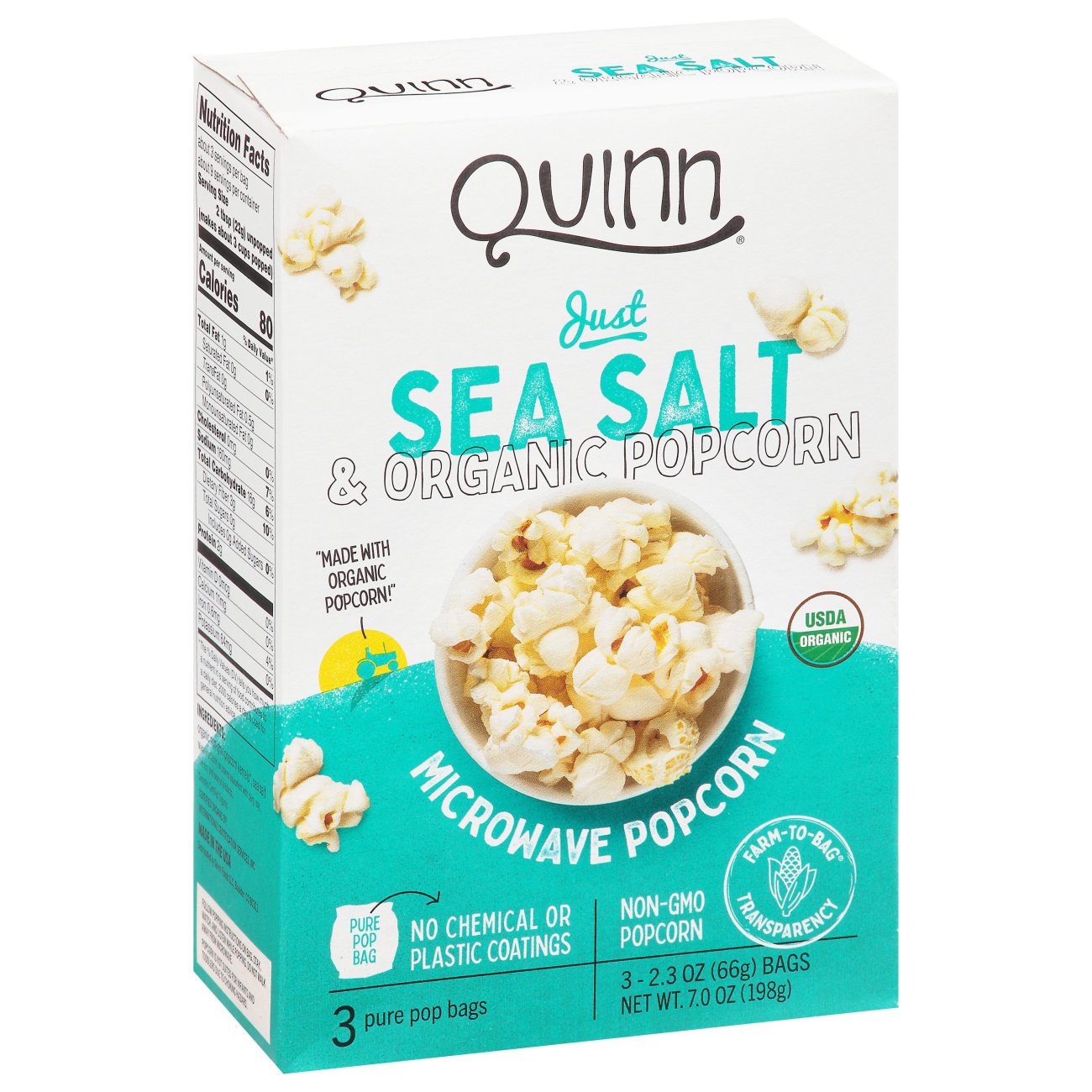 Quinn Just Sea Salt Microwave Popcorn Shop Snacks & Candy at HEB