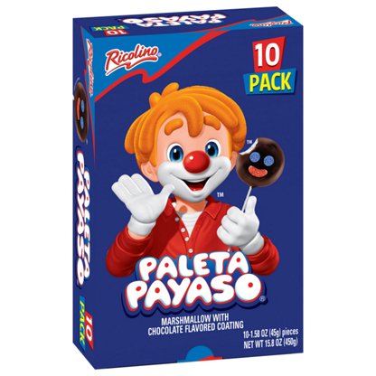 Clown　Chocolat Mill・ショコラミル Ricolino Paleta Payaso Chocolate Marshmallow Lollipop, 1.58 oz