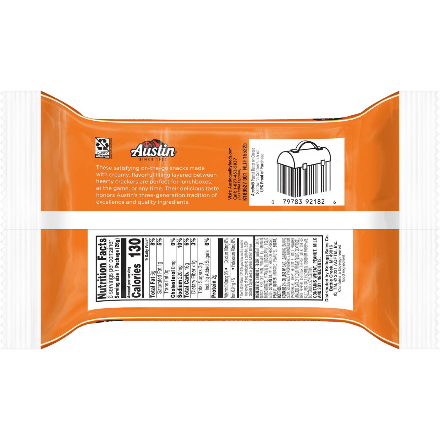 Austin Peanut Butter on Cheese Sandwich Crackers, 5.5 oz Shop