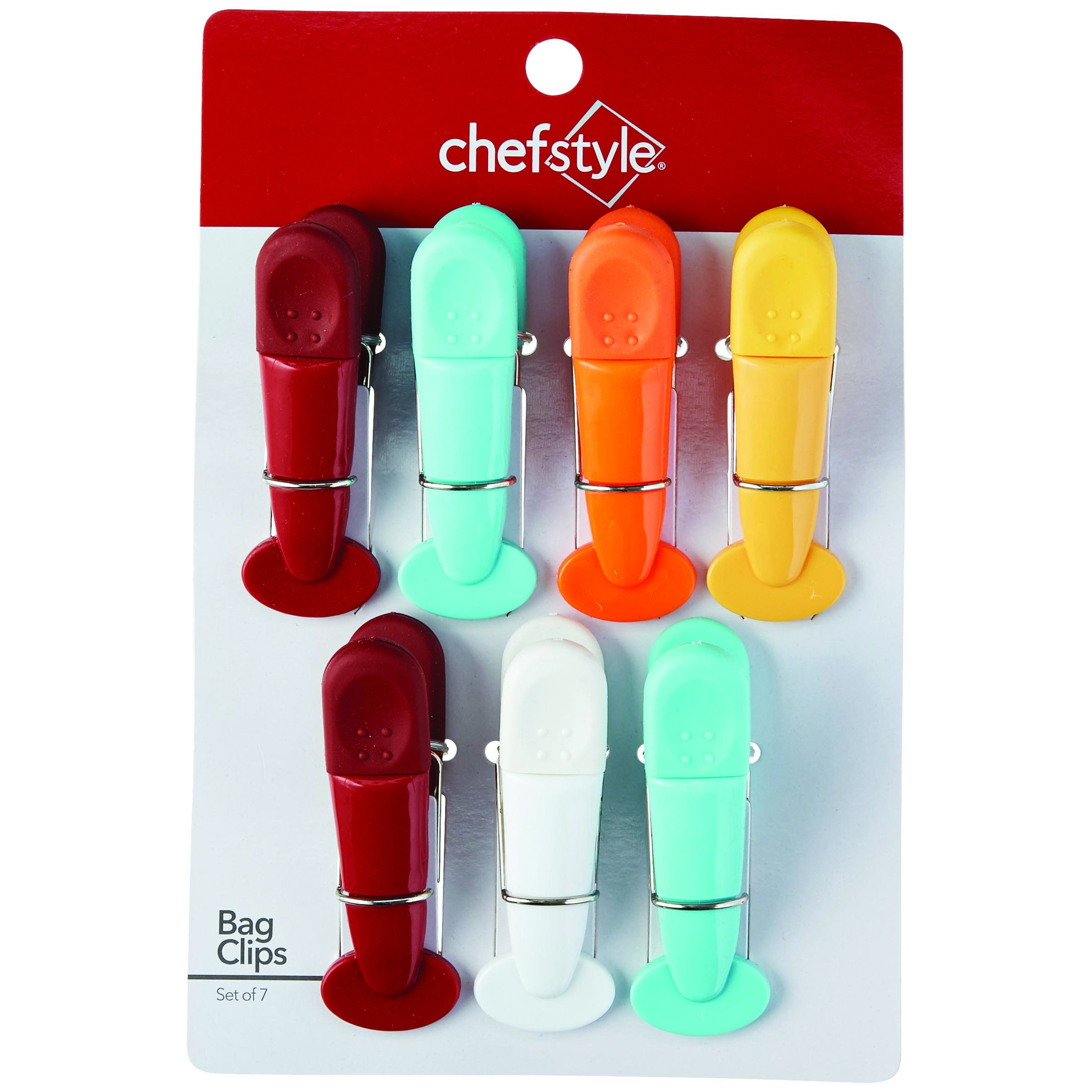 Set of 6 handy magnetic food kitchen BAG CLIPS in assorted colors NEW!