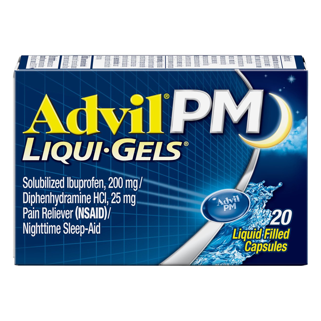 Advil PM Liqui-Gels Pain Reliever & Nighttime Sleep Aid Liquid Filled ...