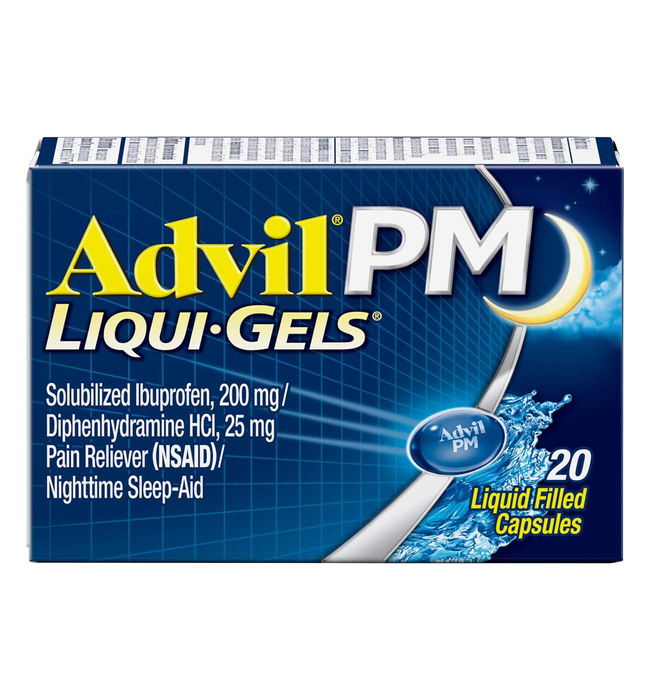Advil PM Liqui-Gels Pain Reliever & Nighttime Sleep Aid Liquid Filled Capsules; image 1 of 8