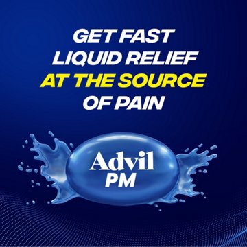 Advil PM Liqui-Gels Pain Reliever and Nighttime Sleep Aid, Ibuprofen for Pain Relief and Diphenhydramine HCL for a Sleep Aid