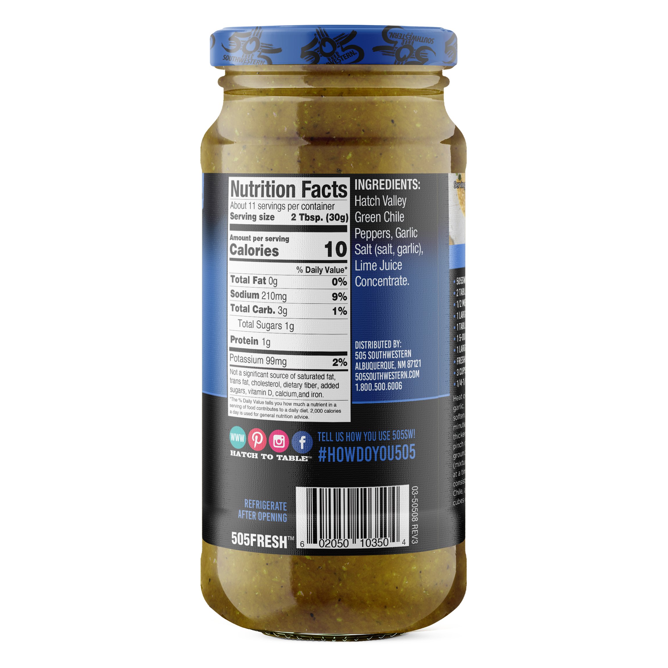 渇き('57インド) 505 Southwestern Medium Flame Roasted Hatch Valley Green Chile