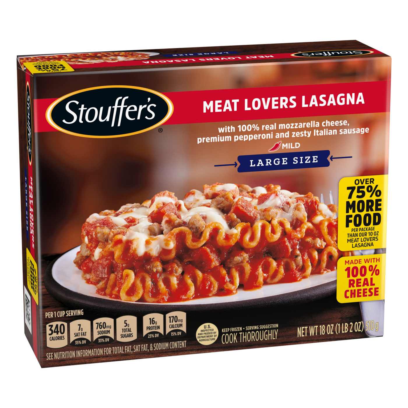 Stouffer's Frozen Meat Lovers Lasagna - Large Size; image 1 of 7
