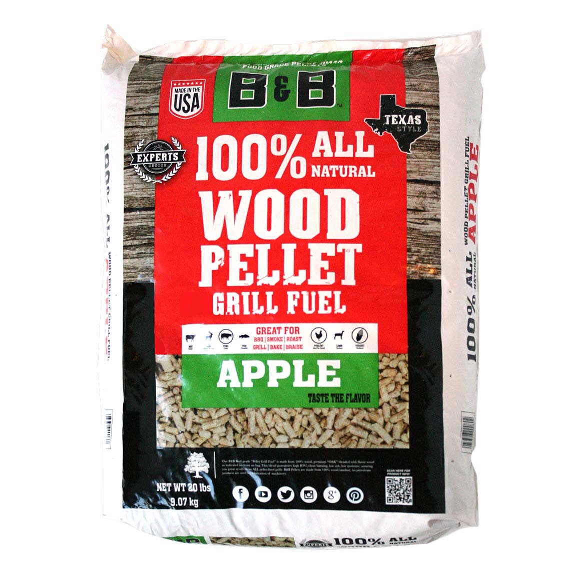 B & B Apple Wood Pellet Grill Fuel - Shop Charcoal, Wood & Fuel At H-E-B