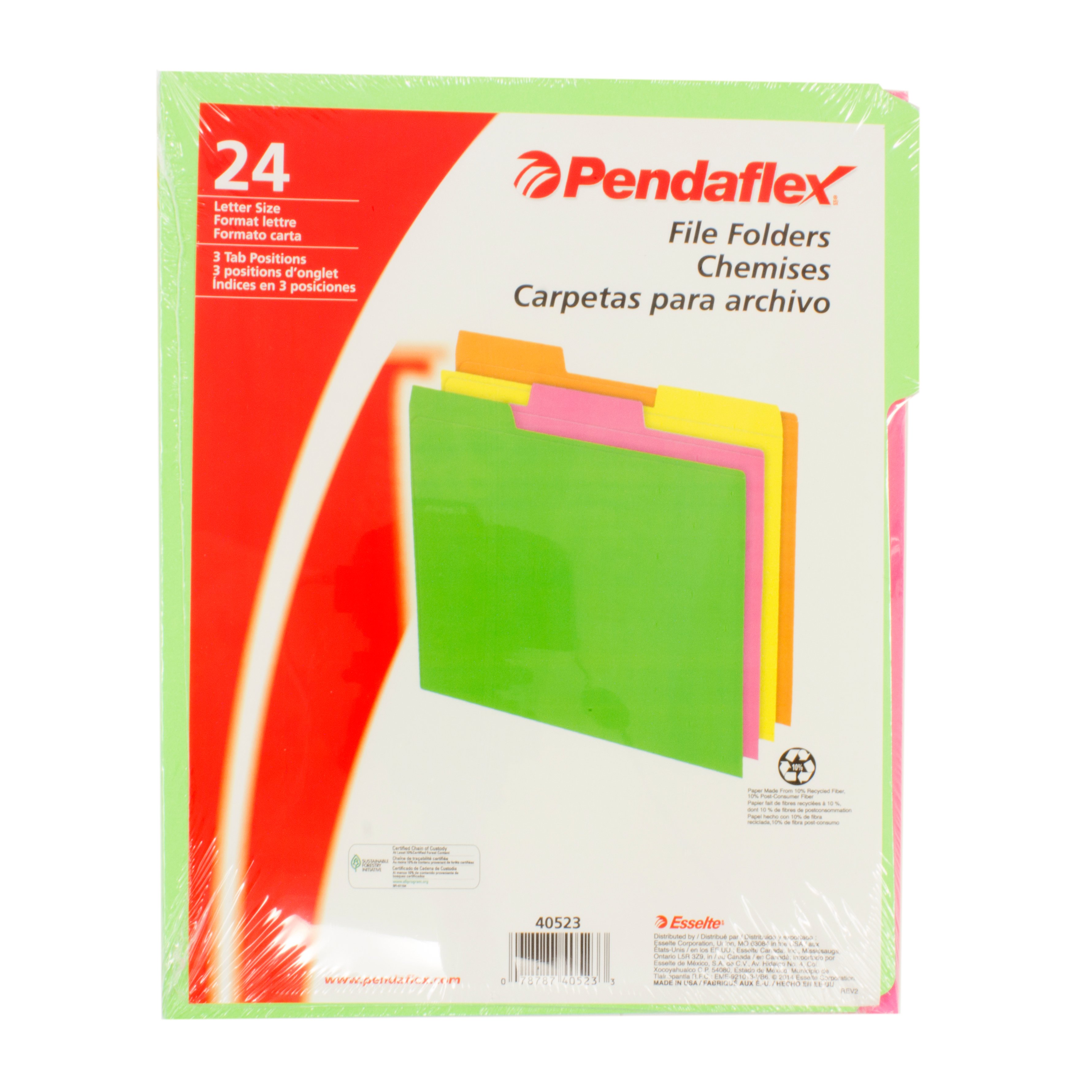 Pendaflex Neon File Folders Shop Folders at HEB