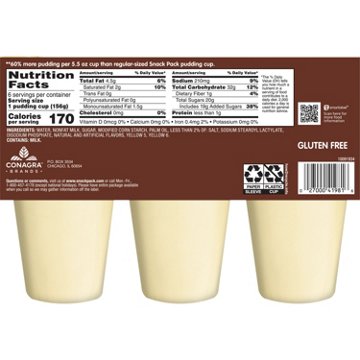 Snack Pack Super Size Vanilla Pudding Cups, 6 ct