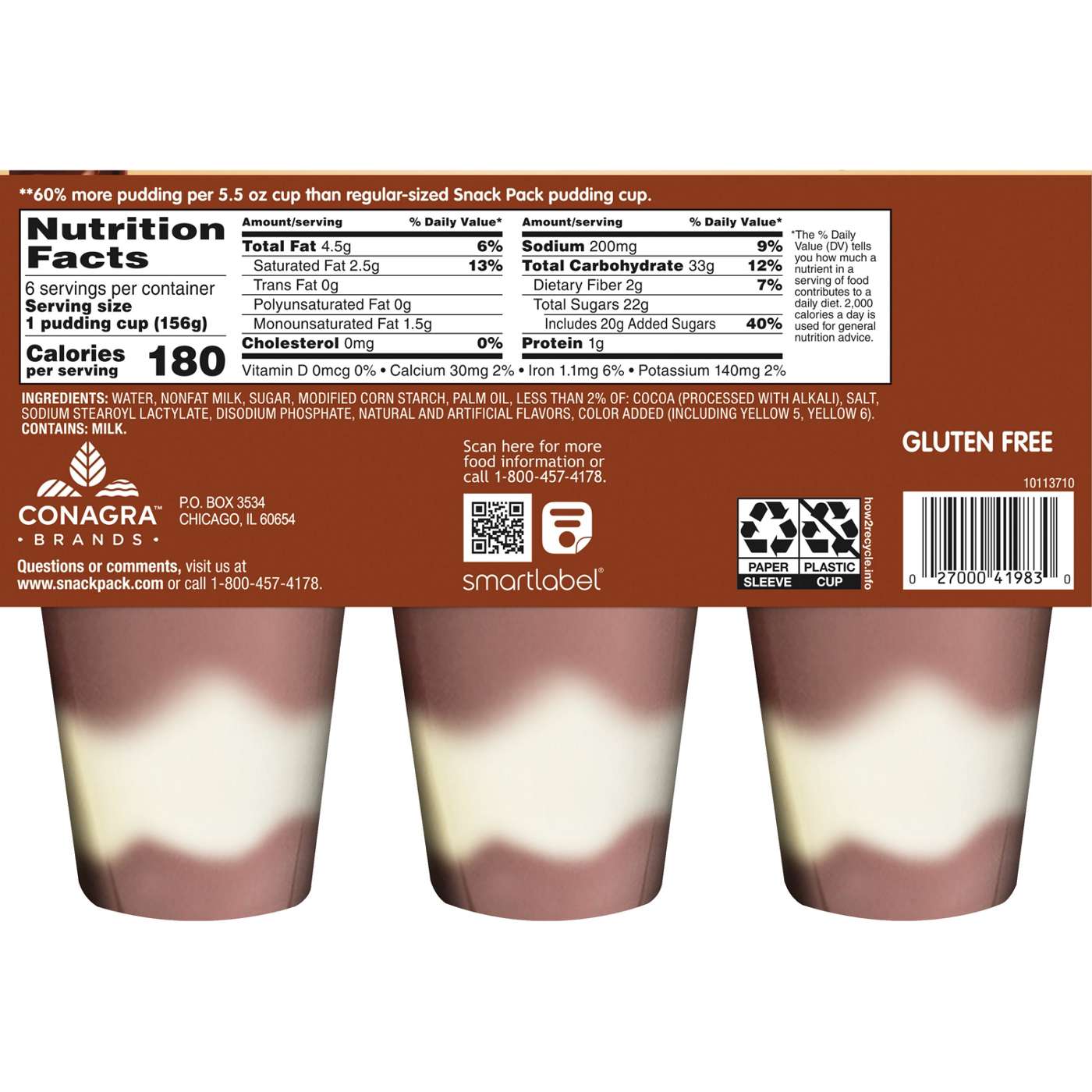 Snack Pack Super Size Chocolate Vanilla Pudding Cups; image 6 of 7