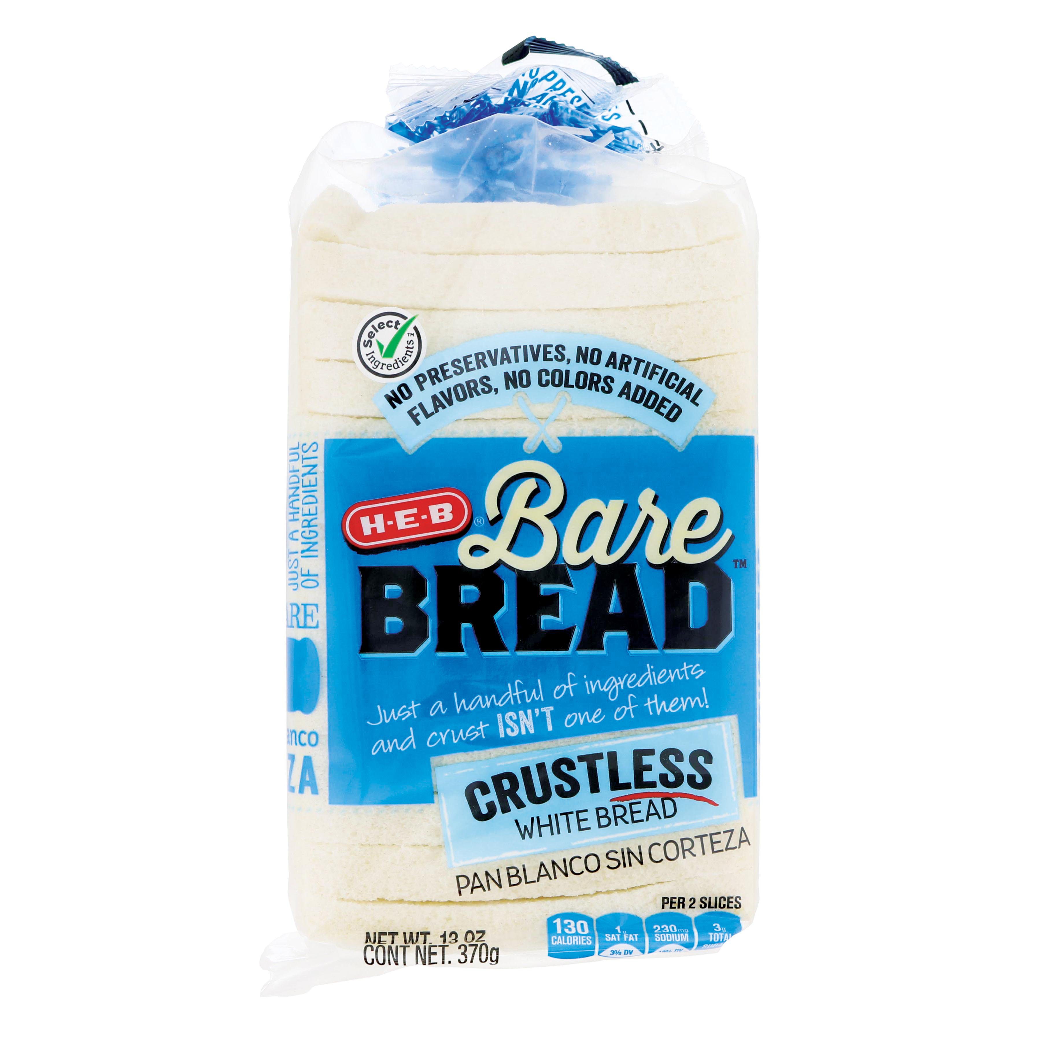 H-E-B Bare Bread Crustless White Bread - Shop Bread At H-E-B