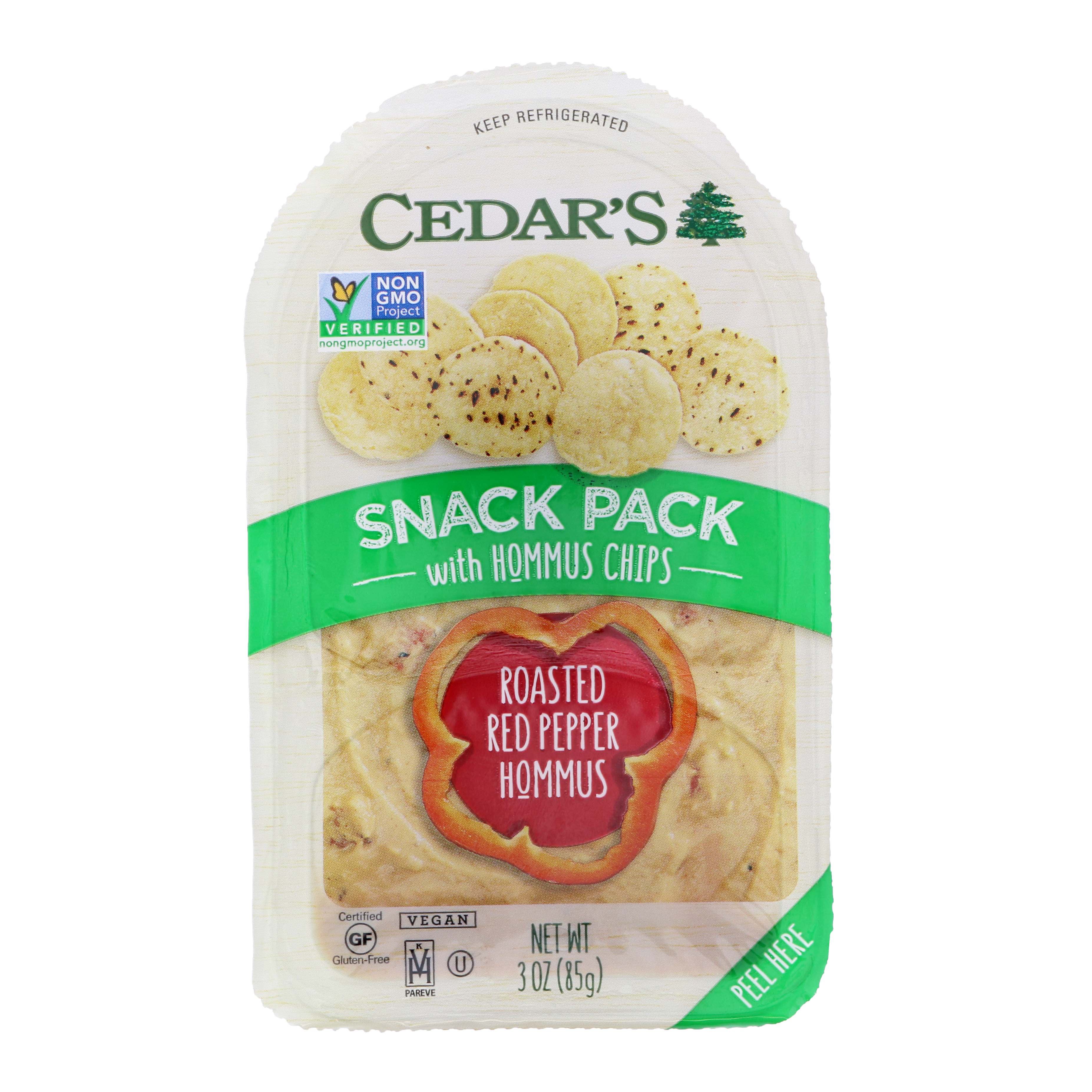 Cedar's Roasted Red Pepper with Hommus Chips Snack Pack Shop Dip at HEB
