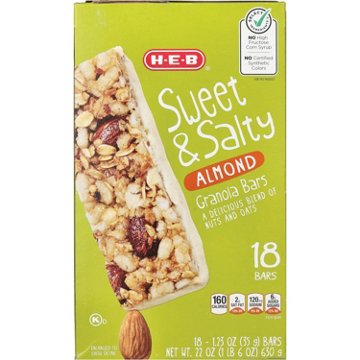 H-E-B Sweet & Salty Almond Granola Bars - Value Pack, 18 ct