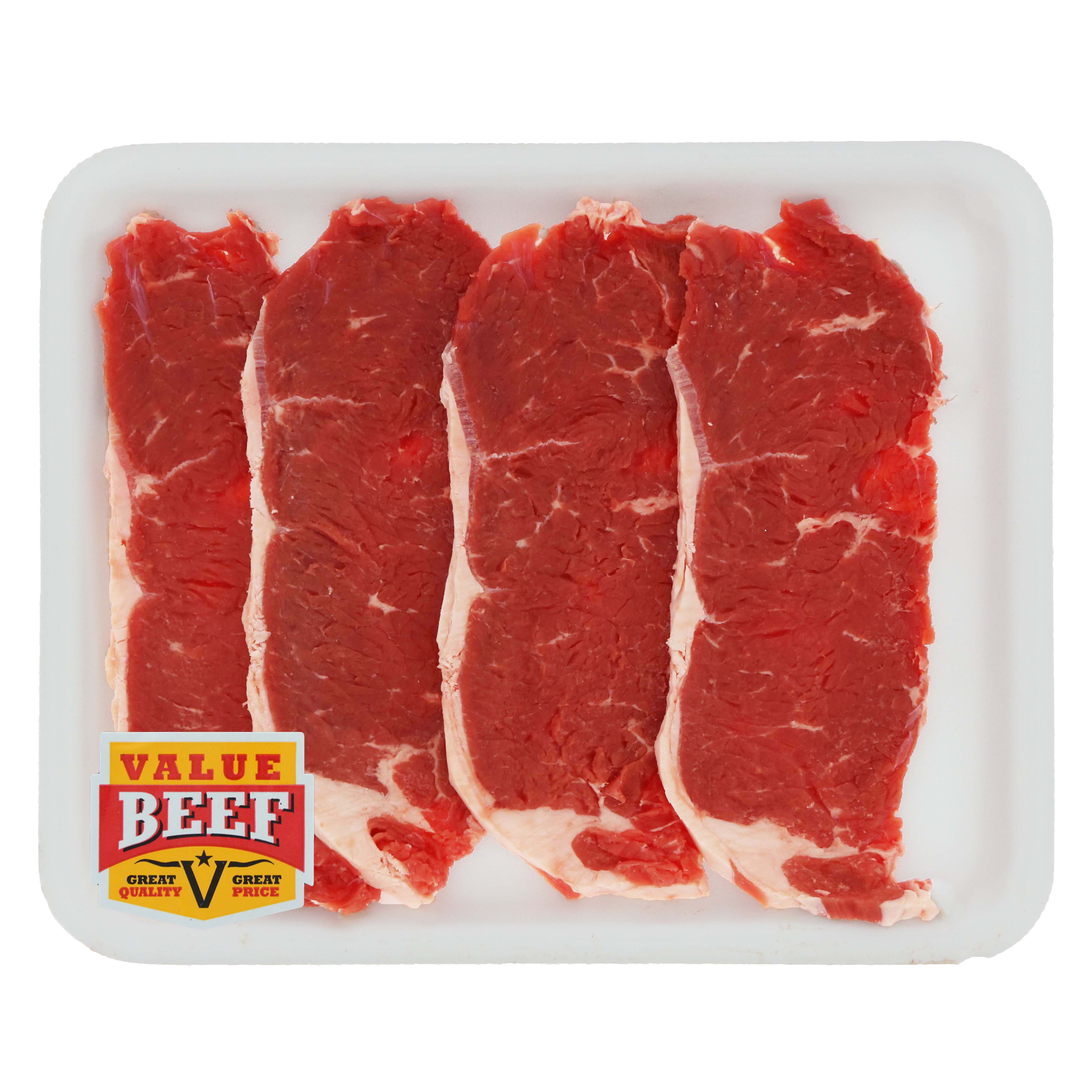 Fresh Beef Loin New York Strip Steak Thin Boneless, Value Beef Shop