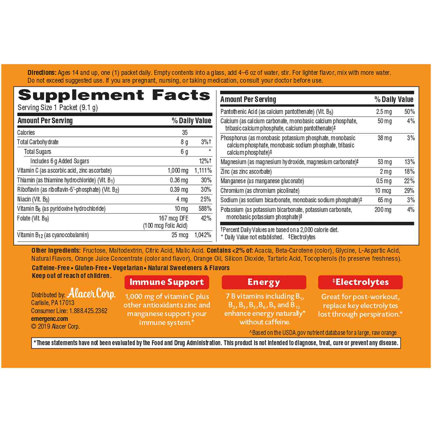 Emergen-C Vitamin C Powder Packets - Super Orange; image 5 of 7