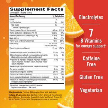 Emergen-C 1000mg Vitamin C Powder for Daily Immune Support Caffeine Free Vitamin C Supplements with Zinc and Manganese, B Vitamins and Electrolytes, Super Orange Flavor
