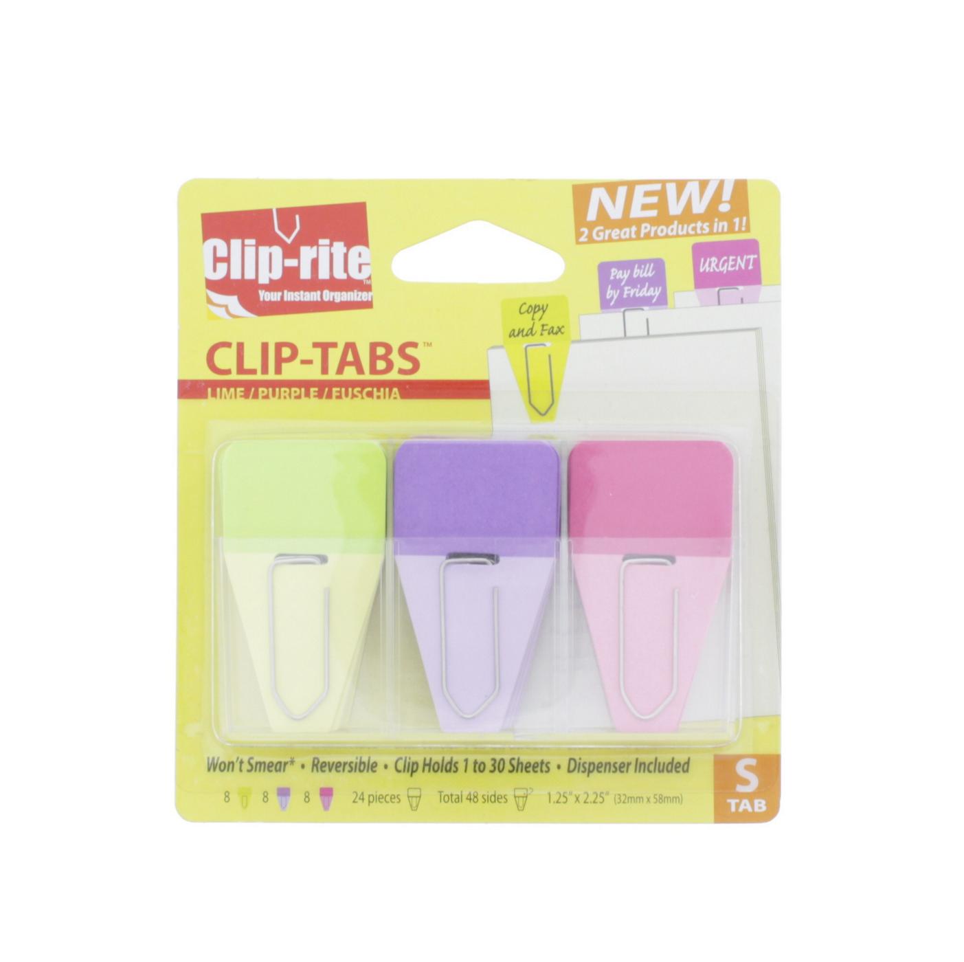 Clip-rite Clip-tabs Small Solid Assorted; image 1 of 2