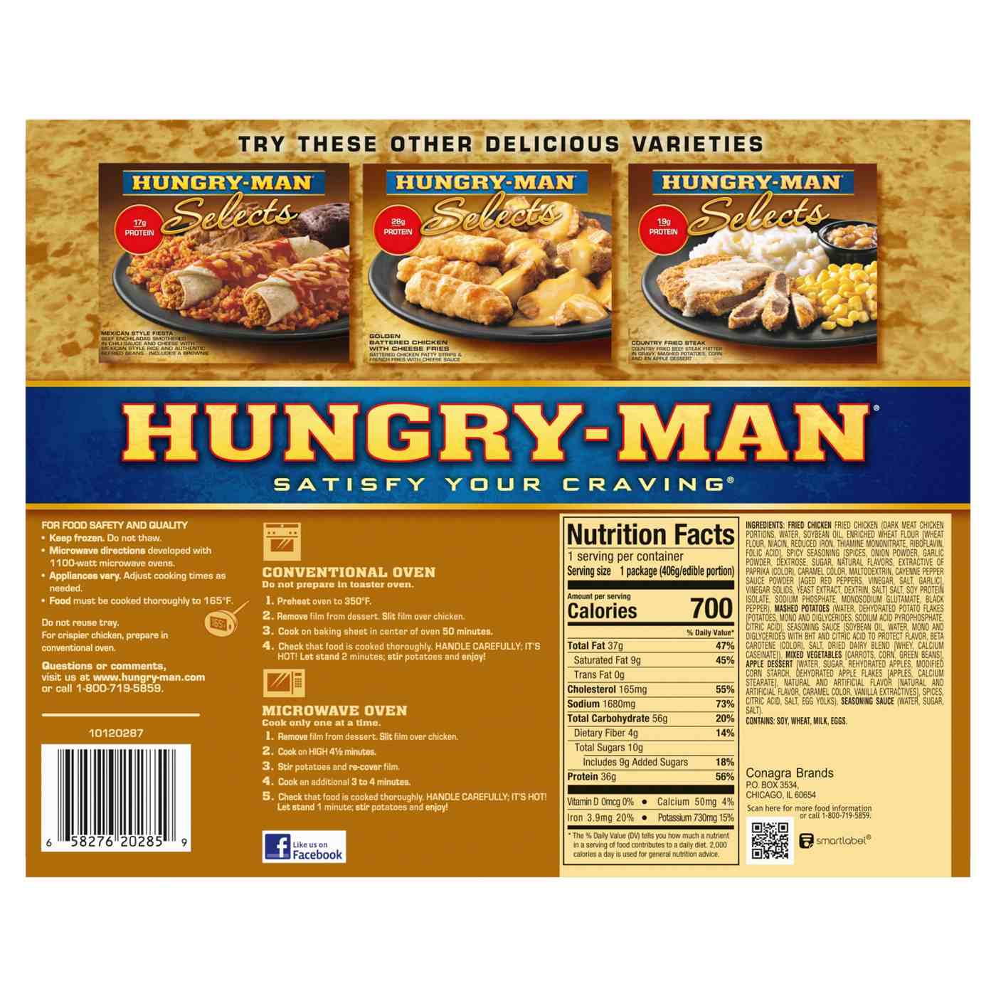 Hungry-Man Spicy Fried Chicken Frozen Meal; image 2 of 4