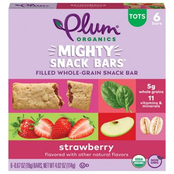 Plum Organics Mighty Snack Bars - Strawberry, 6 ct