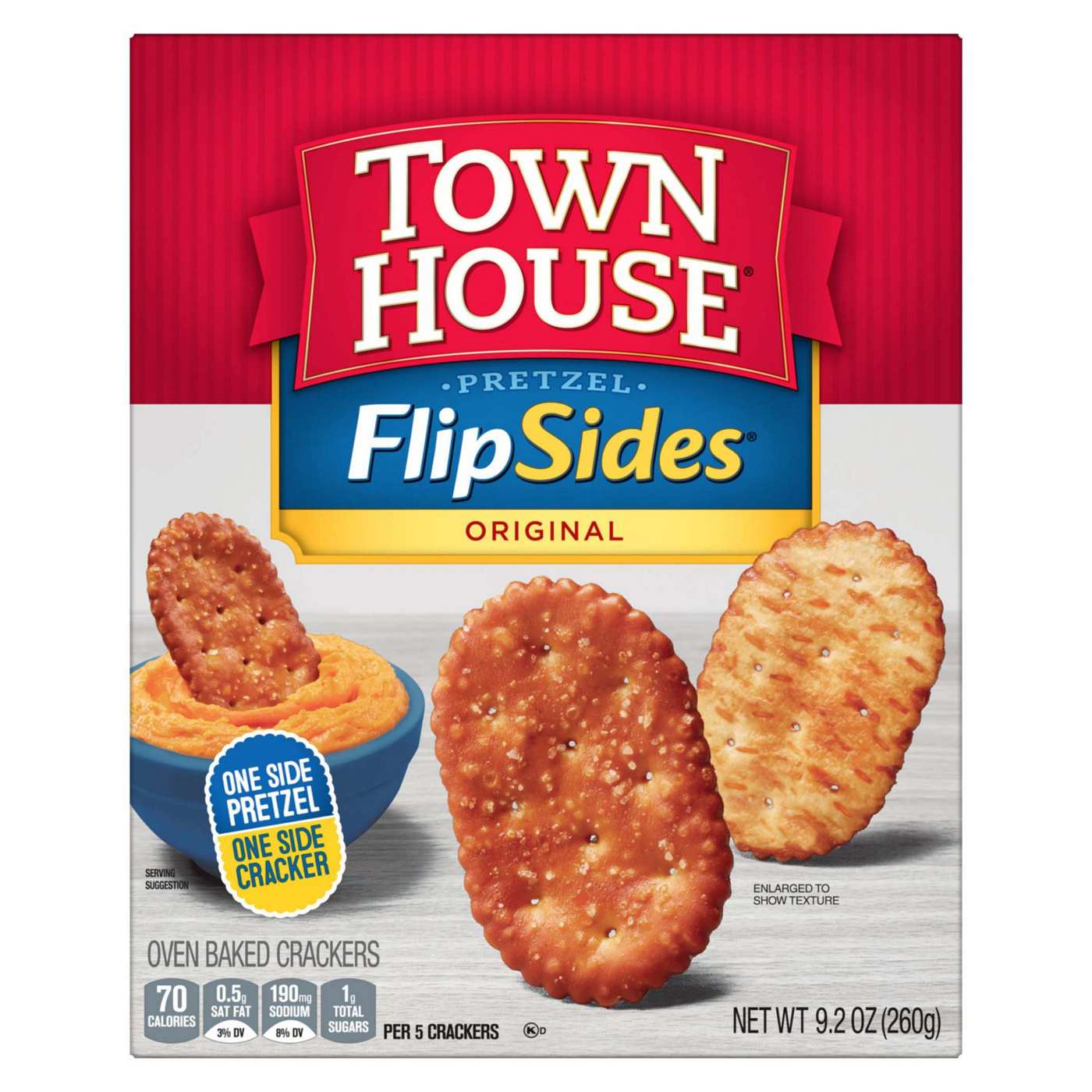 Town House FlipSides Original Oven Baked Crackers; image 1 of 7