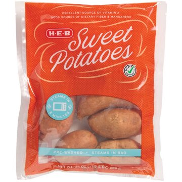 H-E-B Fresh Steamable Sweet Potatoes, 24 oz